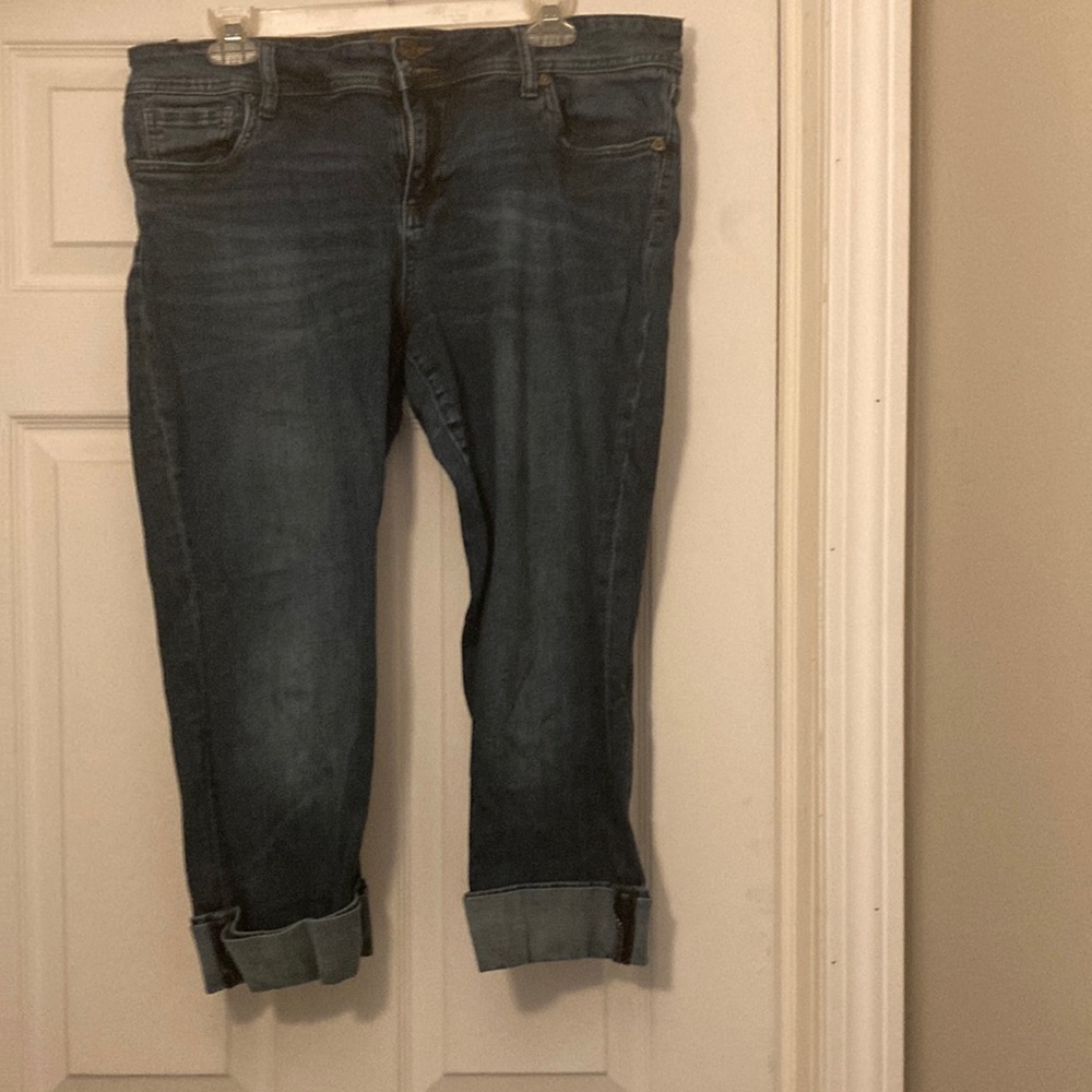 Gently worn cropped jeans with cuff